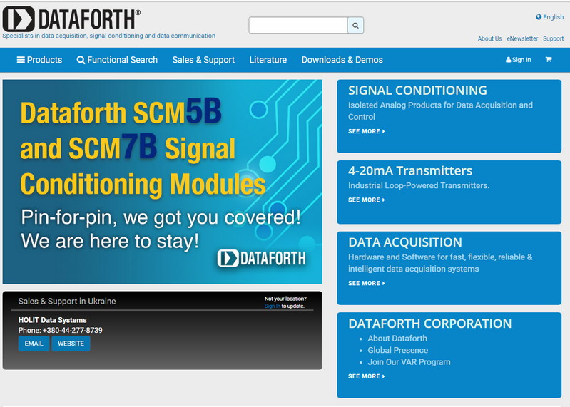Обновлен вэб-сайт компании Dataforth